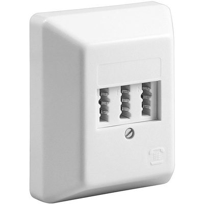 TAE telephone surface-mounted box with screw connection NFN white