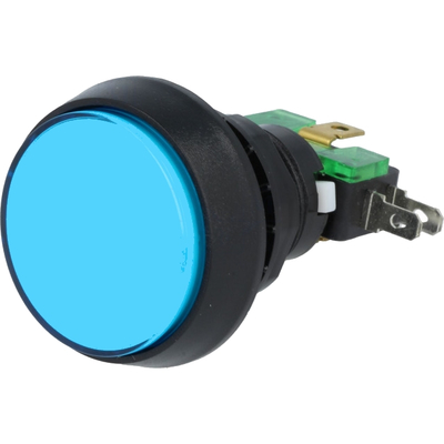 Action switch 1 x on/(on) 10A / 250VAC Ø 44mm with illumination 24V blue