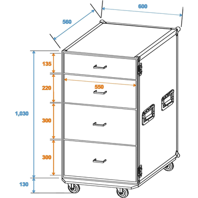 Universal Drawer Case with wheels -  ODS-1