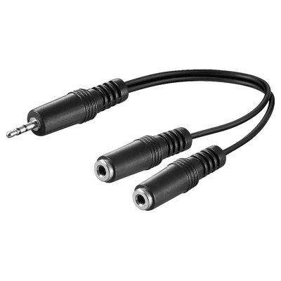 3,5mm Klinkenstecker stereo / 2x 3,5mm Klinkenbuchse stereo 0,2m