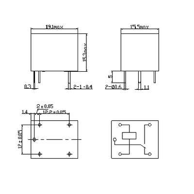 Relais 12VDC 10A 1 x ein/(ein) - SRD-12VDC-SL-C