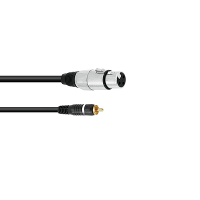 Adaptercablr RCA/XLR(F) 2m black