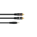 Adapter cable 3.5 Jack   2 x RCA 1.5m bk