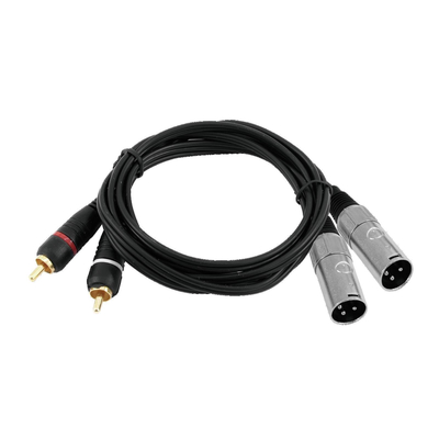 Adapterkabel 2 x XLR (M) <> 2  x Cinch (M)  3m sw