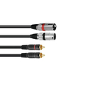 Adapterkabel 2 x XLR (M)   2  x Cinch (M)  3m sw