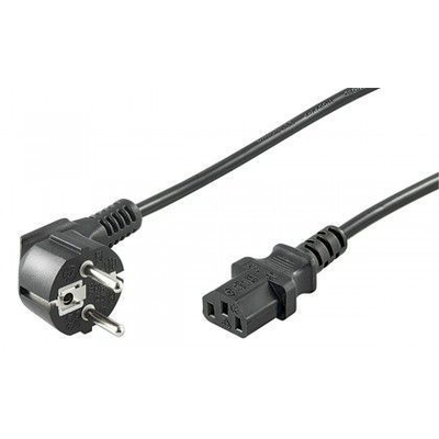             IEC connection cable with angled Schuko plug 3 x 1,0  0,6 m black
