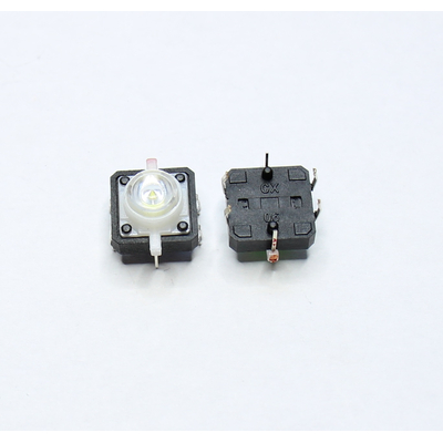 Microswitch TACT on/(off) 12 x 12mm key height 7.3mm with white LED THT