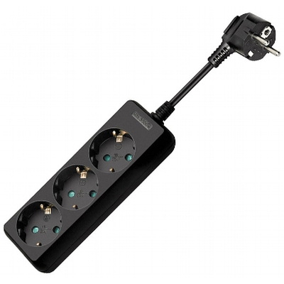 3-fold contact protection Socket strip with 1.5m supply...
