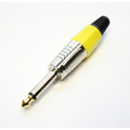 Jack plug 6.3 mm mono yellow