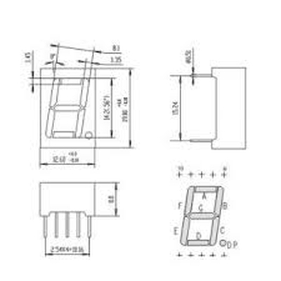7 segment display red according to cathode - JMS5161AS