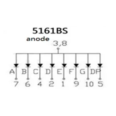 7 segment display red with anode - JMS5161BS