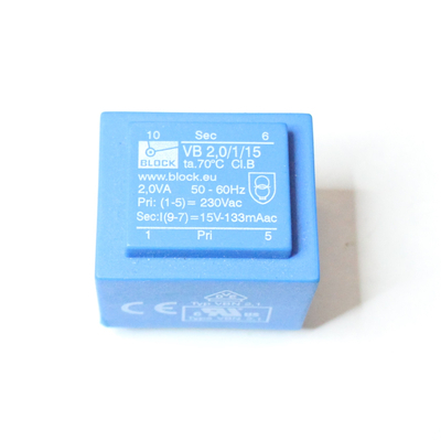 Transfformator Prim. 230V Sec. 15V/133mA - VB2,0/1/15 Block