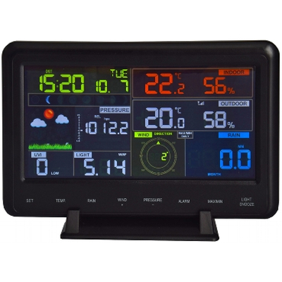 Digitale Funk-Wetterstation DCF, Luftfeuchte Wind & Regen WiFi
