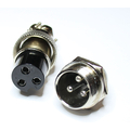 Mikrofon Kupplung gro� � 15,5mm + Einbaustecker  3 Polig