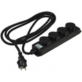 Aussensteckdosenleiste 4-fach IP44 3m Zuleitung schwarz IP44