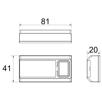 Wireless doorbell button, battery-operated, IP55, with name field - Pilota Porta