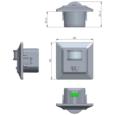 Motion detector 160 2-wire LED suitable silver