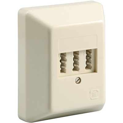 TAE telephone surface-mounted box with screw connection NFF cream white