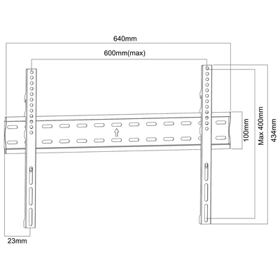 TV wall mount for 32-70 TVs max. 40kg, 21mm wall distance