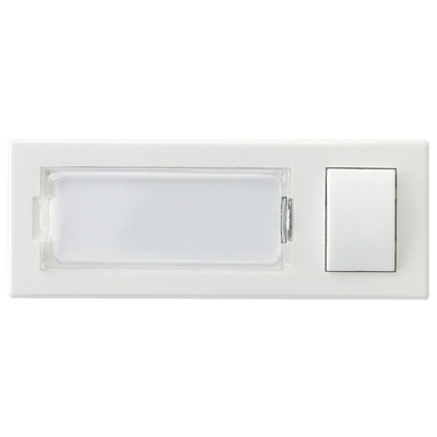 Bell button with name plate white plastic