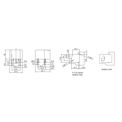 Relay 12VDC 30A 1 x (ein) - GU-SH-112DM