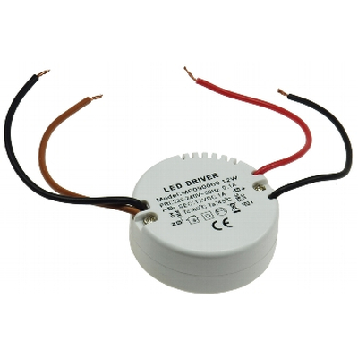 LED power supply / driver 12VDC 12Wmax round