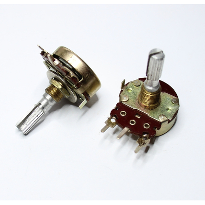 Potentiometer axial mono 100K log 6mm metal axis