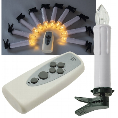  LED candles with radio remote control IP44 10 candles