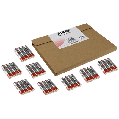 Micro Alkaline Batteries Type AAA / LR03 1.5V (Pack of 36) - ARCAS