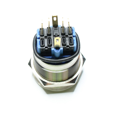Vollmetalltaster 25mm 1 x ein / 1 x (ein) mit Ringbeleuchtung blau