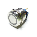 Full metal button 25mm 1 x on / 1 x (on) with ring...