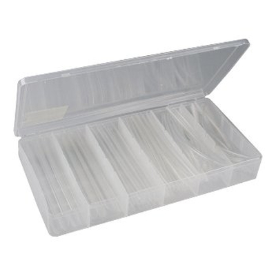 Shrink tube assortment 100 pieces transparent in sorting box