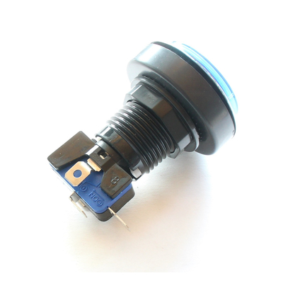 Large push button off/(on) � 45.5mm blue with illumination 12V retractable