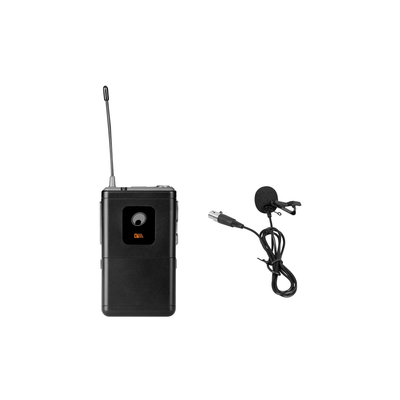 Bodypack transmitter with lavalier microphone for UHF-E...