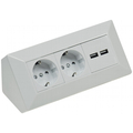 Double top mounting socket block + 2 USB charging ports...