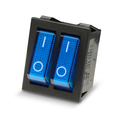 Double rocker switch 2 x off/on with indicator light 250V...