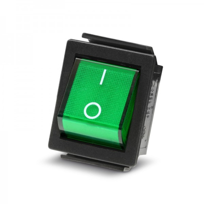 Rocker switch 2 x off/on with indicator light 230V 15A green