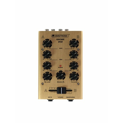 2 channel DJ mixer in miniature design - GNOME-202 gold