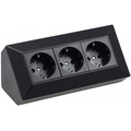 3-way top mounting socket box black