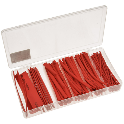 Schrumpfschlauch Sortiment100 teilig rot in Sortierbox