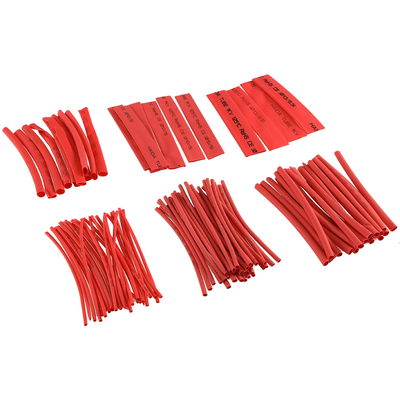 Shrink tube assortment 100 pieces red in sorting box