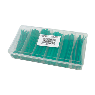 Shrink tube assortment 100 pieces green in sorting box