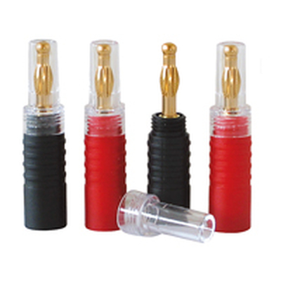 Banana spring plug set 2 x red / 2 x black