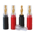 Banana spring plug set 2 x red / 2 x black