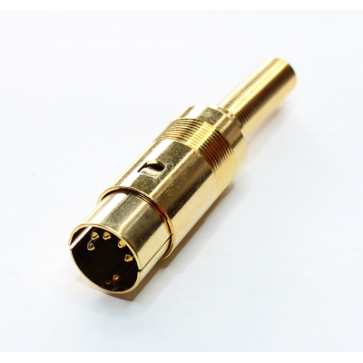 DIN connector 5 pin 180 gold plated metal