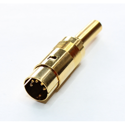 DIN Stecker  5 Polig 180� Metall vergoldet