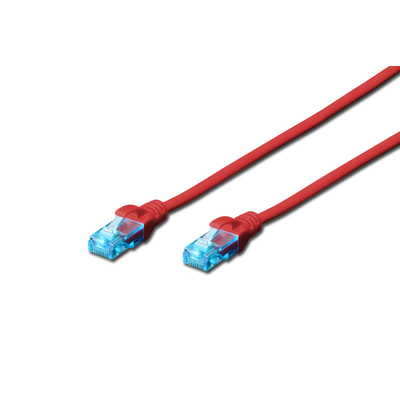 CAT 5e network cable   0.5m red F / UTP patch cable, 2x...