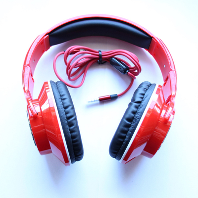 dynamischer Stereo-Kopfhrer rot inkl. 3,5mm Klinkenkabel - KM-2239 rt