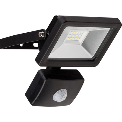 LED floodlight 10W with motion detector cool white black