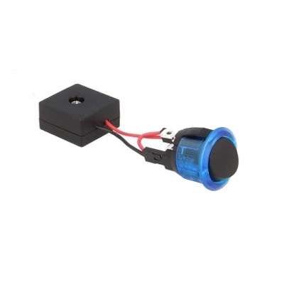Rocker switch on/off with ring lighting 230V 6A blue